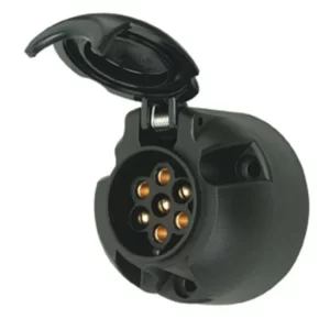 7 Pin 12N Towbar Trailer / Caravan Black Plastic Light Socket